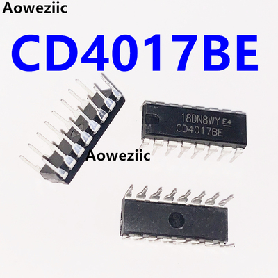 10个 CD4017BE CMOS计数器/分配器 DIP16 计数器除法器十进制国产