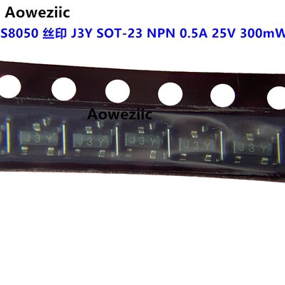 100个 S8050 丝印 J3Y SOT-23 NPN 0.5A 25V 300mW贴片三极管全新