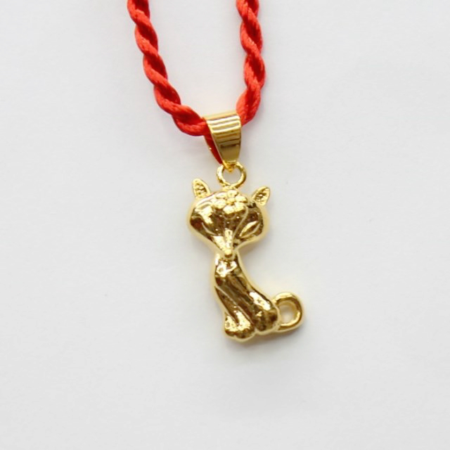假黄金精美狐狸项链吊坠黄铜吊坠沙金防过敏首饰久不褪色镀金首饰