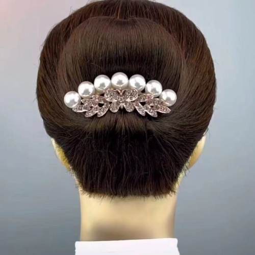 古风头饰五爪发梳合金仿珍珠镶钻
