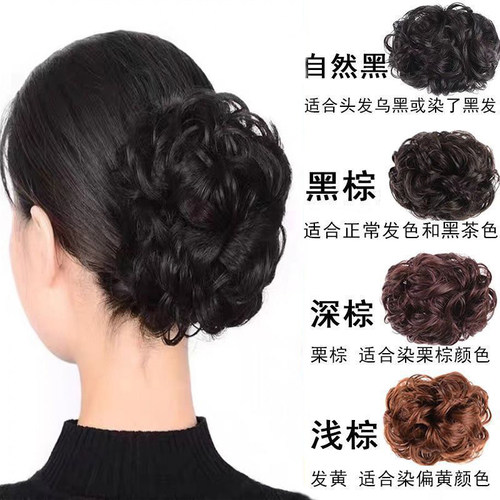逼真哑光丝假发抓夹头花成人夹子发夹后脑勺盘发夹显发量妈妈发饰