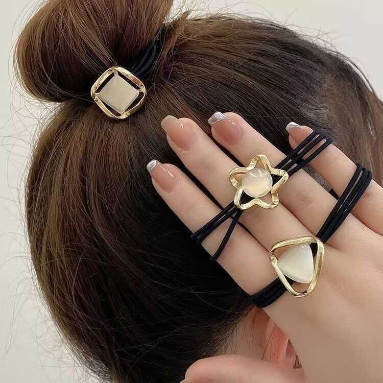 韩国简约气质简约丸子头发圈头绳高级感扎马尾皮筋高弹力耐用皮筋