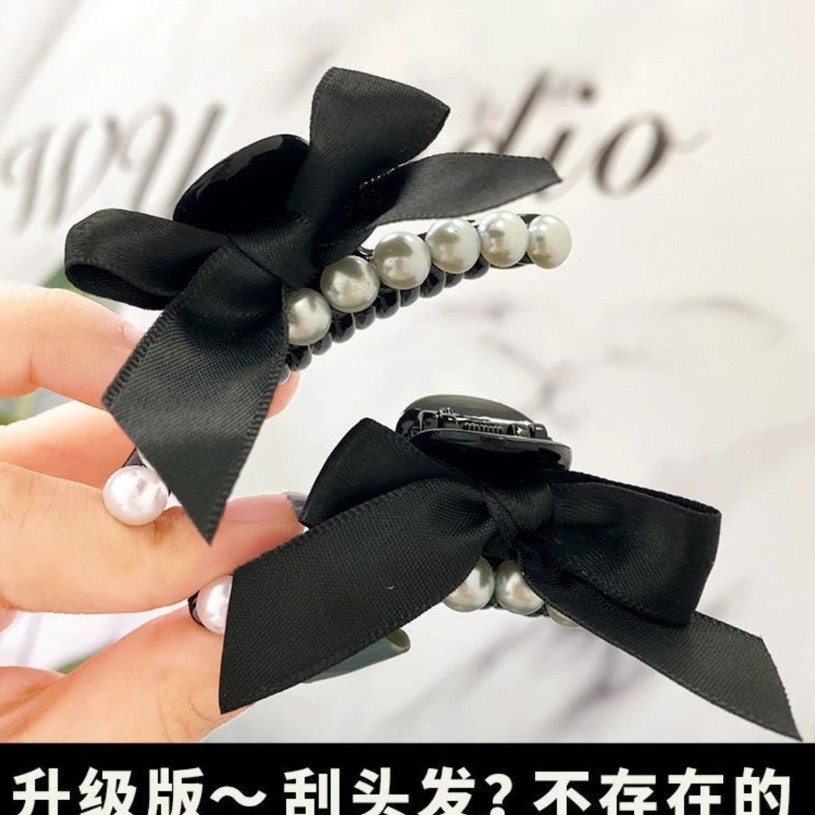 前额侧边碎发珠珠小号蝴蝶结