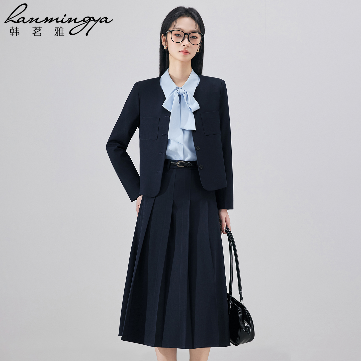 西装套装女2025新款春秋教资艺考正装大学生实习面试职业西服套裙