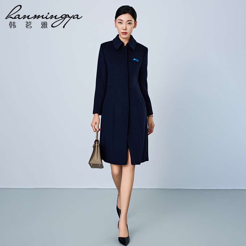 韩茗雅高端工装毛呢大衣女工服