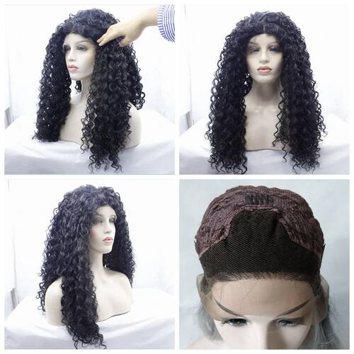 kinky curly  synthetic front wig半手工蕾丝头套自由分 宝宝发