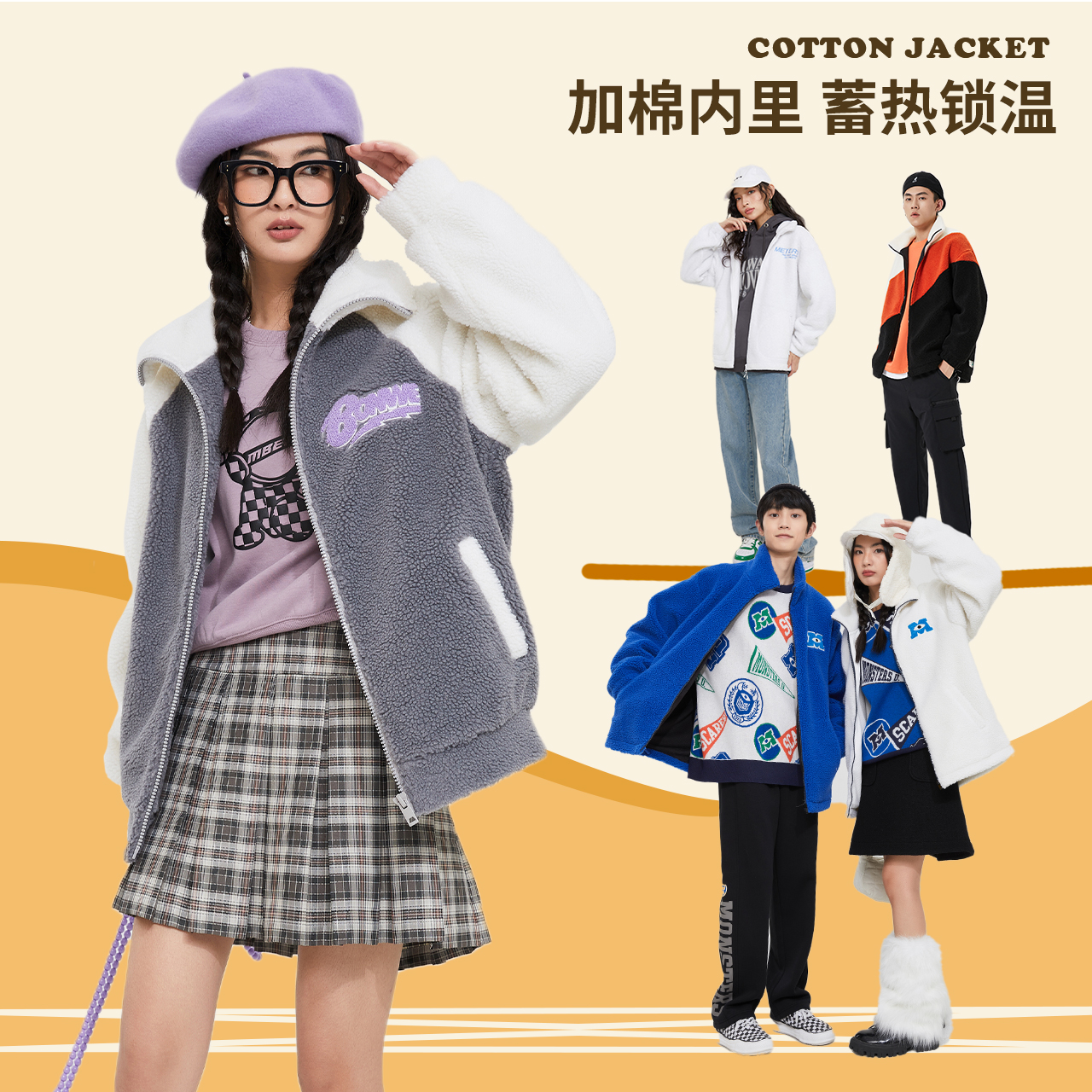 美特斯邦威棉服男士2024冬季新款抗寒舒适连帽长袖保暖百搭外套