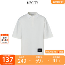 夏季 MECITY男士 翻领刺绣T恤 宽松休闲简约基础款