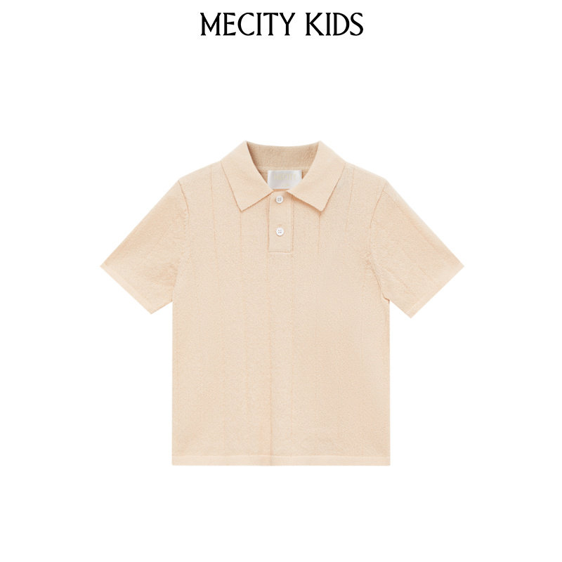 mecity kids童装夏男童童翻领polo款短袖毛衫580009