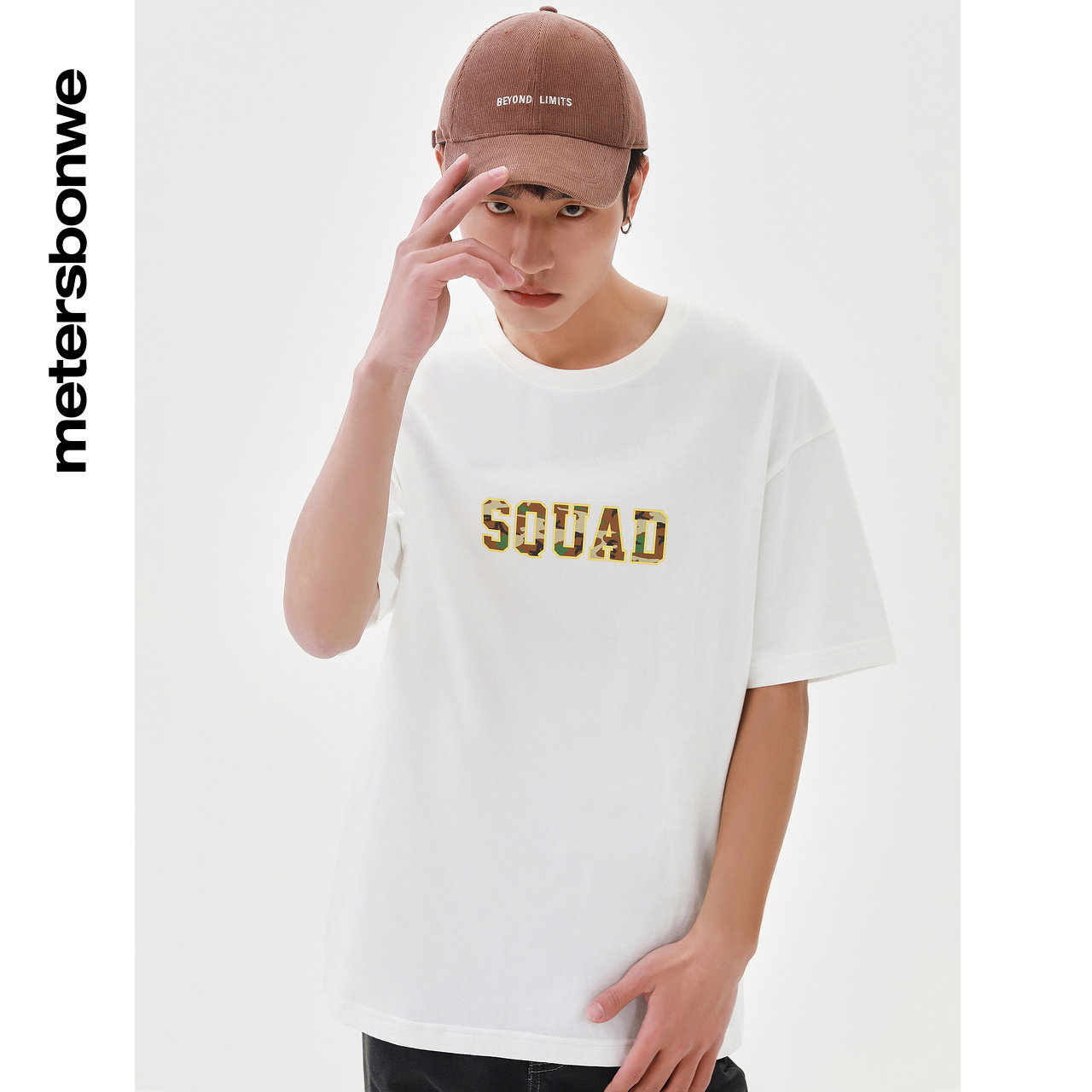 美特斯邦威印花圆领短袖t男夏季休闲舒适宽松休闲时尚百搭上衣T恤