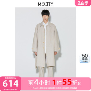 卡其色时尚 MECITY男士 新款 商务休闲落肩袖 春季 大衣男