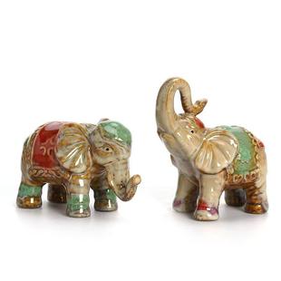 大象陶瓷工艺品客厅电视柜家居饰品摆设乔迁新居礼品大象摆件装 饰