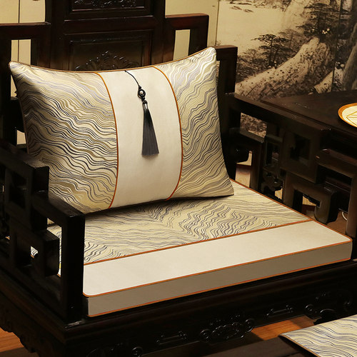 绸缎防滑新中式沙发加厚坐垫防滑