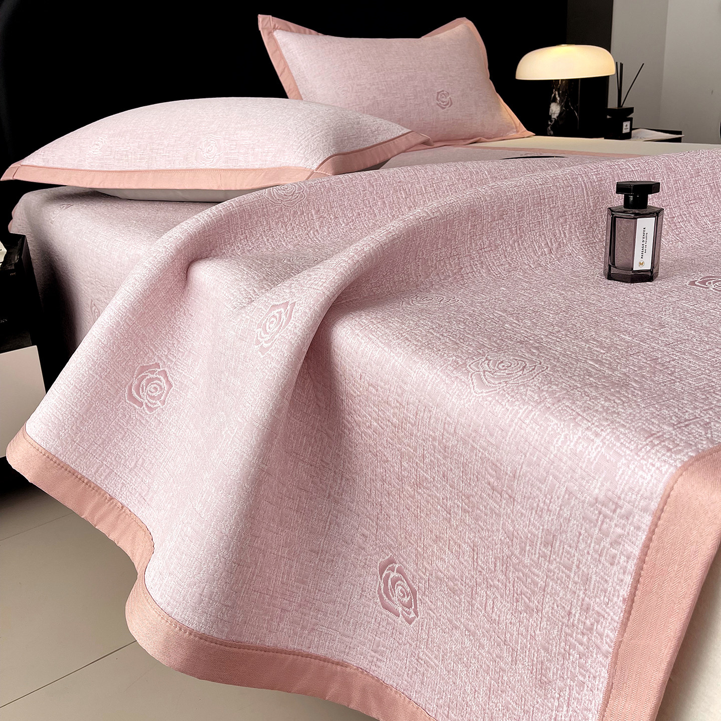 2026新款PE双面泡泡提花复合豆豆席三件套夏季冰丝凉席空调软席子