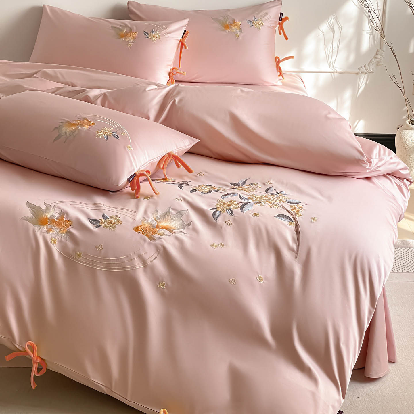 2026新款50S双股A类长绒棉纯棉四件套全棉喜庆刺绣被套床单床笠款,床上用品,床品套件/四件套/多件套,淘宝优惠券,粉丝福利购,淘宝优惠卷