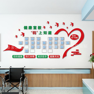 医院二维码健康宣教文化墙科室过道大厅护士前台装饰健康扫一扫