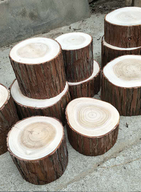 木头底座摆件树桩拍照diy装饰