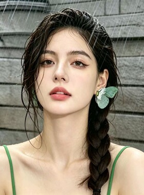 森系梦幻精灵薄纱蝴蝶耳钉女仙气小众清透半透可爱小动物耳环耳饰