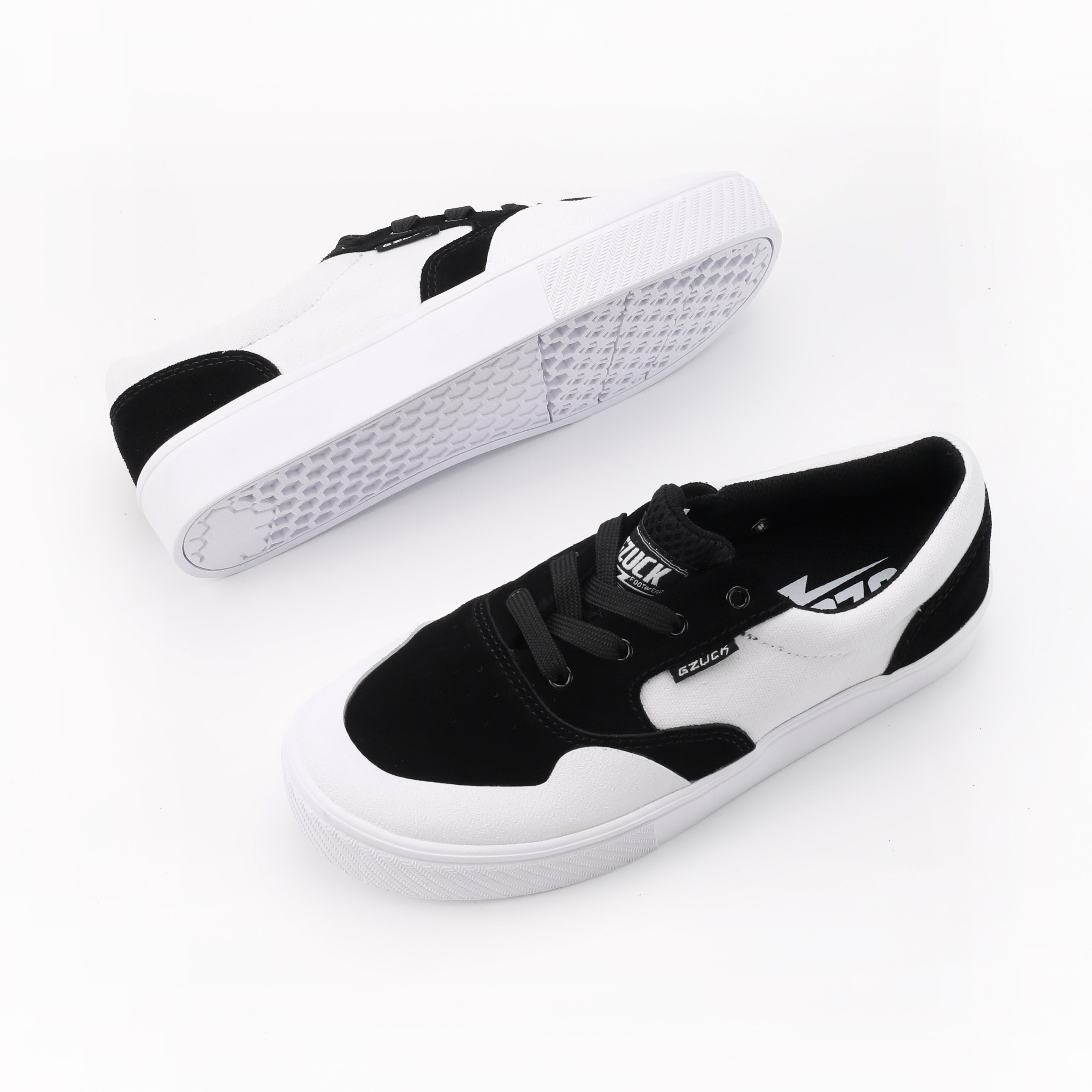 几朱可001b耐磨包头黑白熊猫配色爆米花减震透气翻毛皮专业滑板鞋