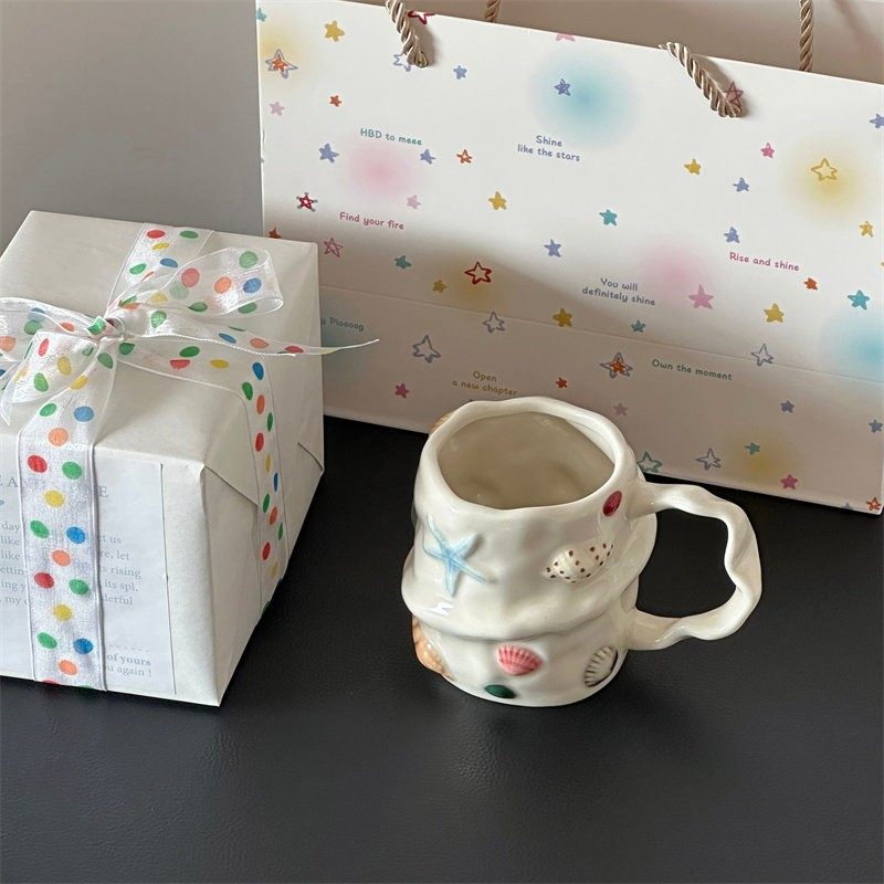 生日礼物送同学老师ins海洋风陶瓷马克杯咖啡杯下午茶伴手礼盒,餐饮具,马克杯,淘宝优惠券,粉丝福利购,淘宝优惠卷