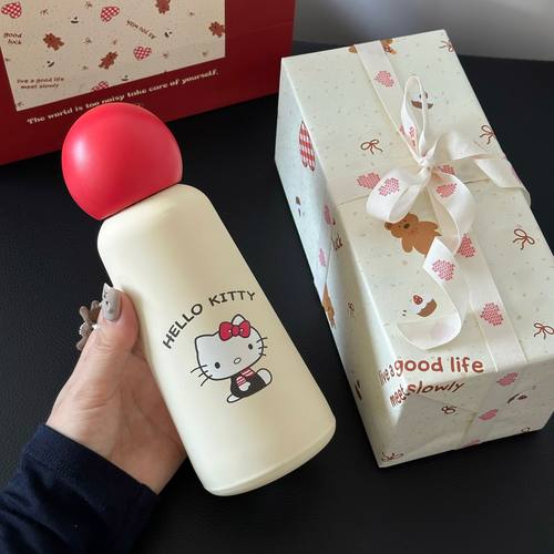 礼物包装韩系可爱卡通圆球保温杯316不锈钢水杯便携水壶伴手礼盒