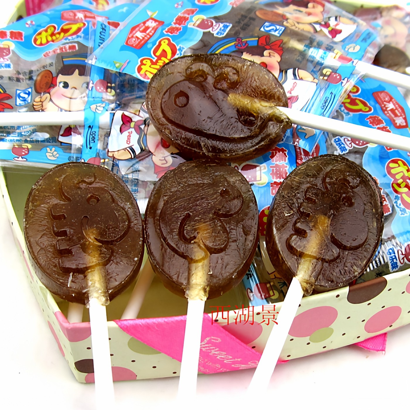 不二家糖果可乐味棒棒糖散装称重500克结婚喜糖日本营养休闲零食