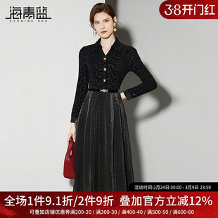 海青蓝 重工连衣裙女2026新款时尚气质高级设计感小众女装裙子