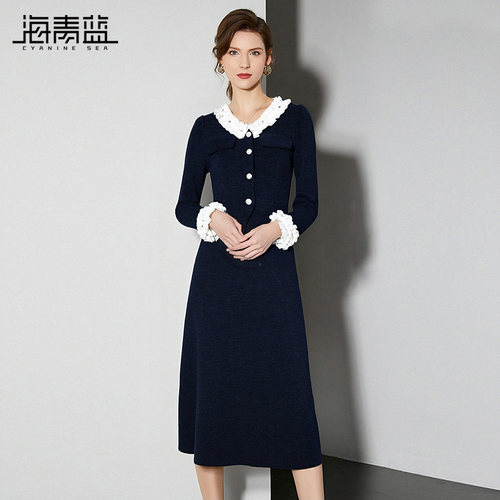 海青蓝套装女装半身裙子
