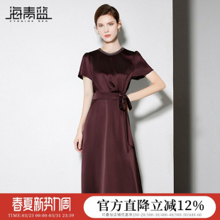 海青蓝 女装2026新款夏高级感小个子海边度假时尚气质减龄连衣裙