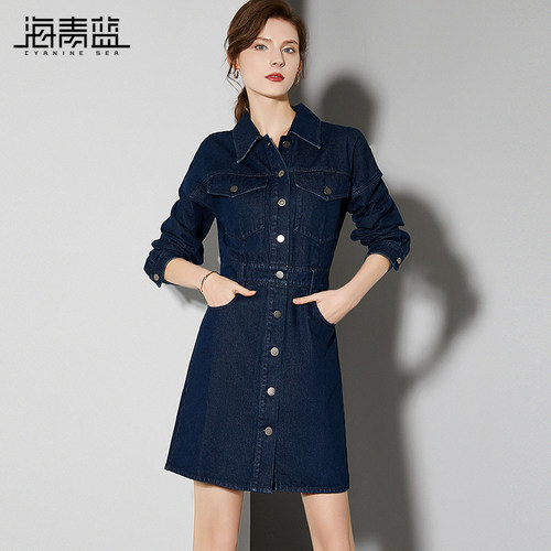 海青蓝女装牛仔连衣裙