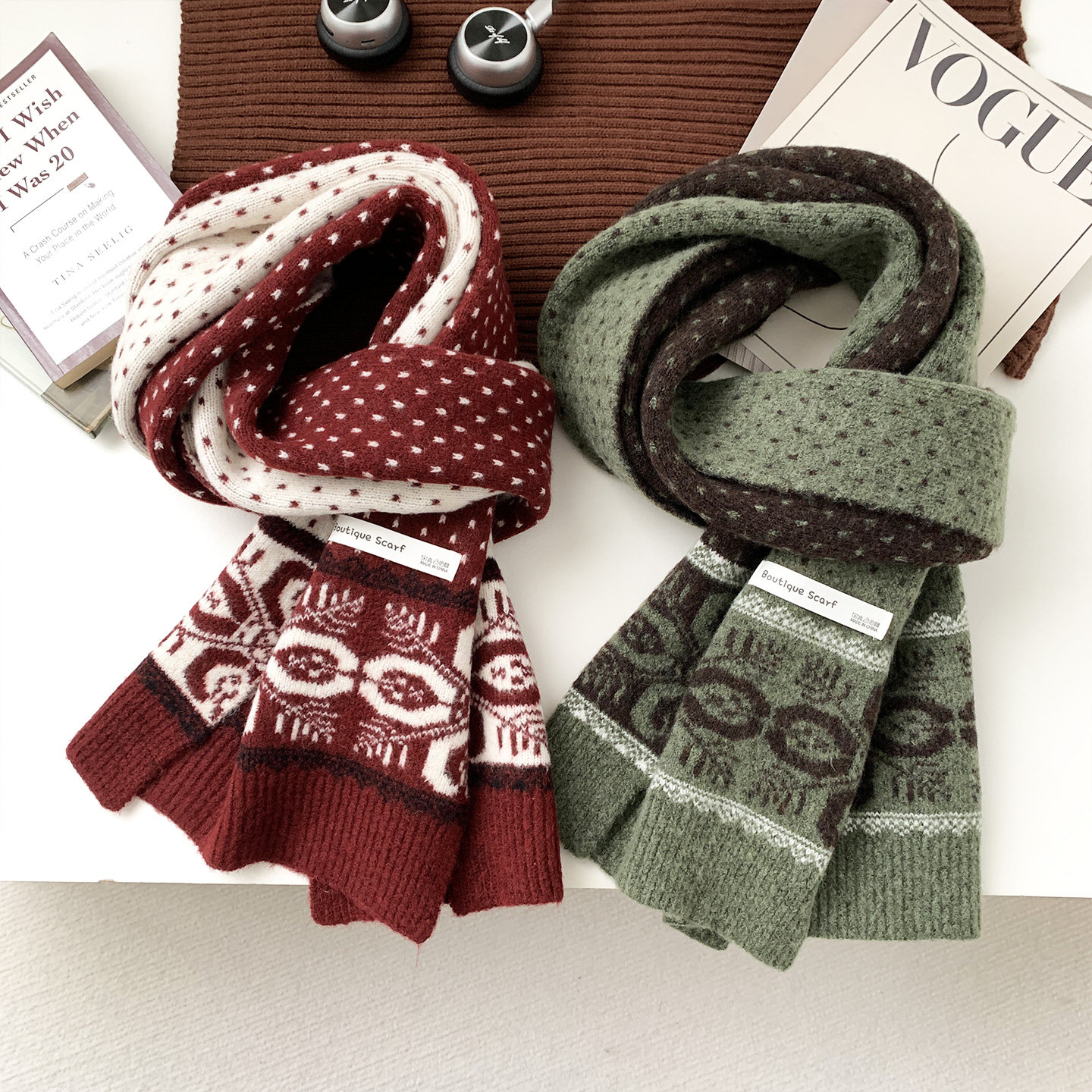 2025新款含羊毛针织提花点点围巾女秋冬显白百搭加厚保暖防寒围脖,服饰配件/皮带/帽子/围巾,围巾/丝巾/披肩,淘宝优惠券,粉丝福利购,淘宝优惠卷