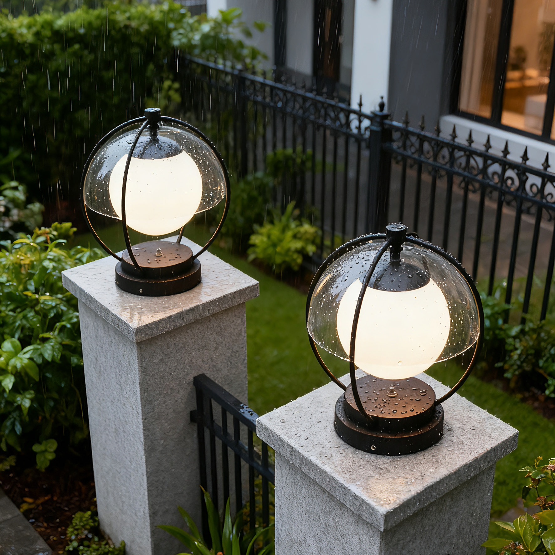 户外太阳能柱头灯别墅花园大门灯