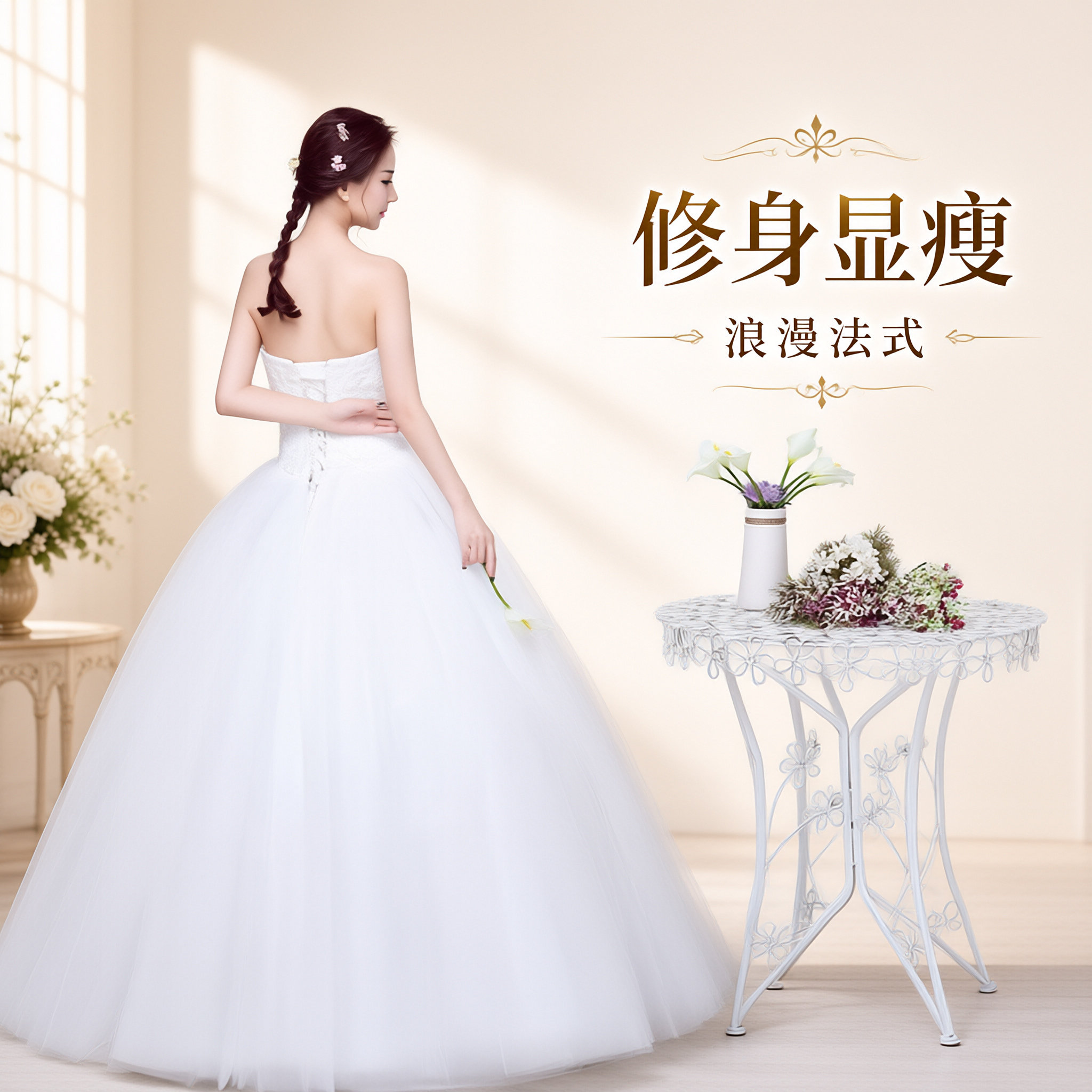 婚纱礼服26新款新娘抹胸齐地韩式简约修身大码显瘦影楼轻婚纱结婚