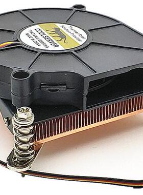 金钱豹薄款1U全铜1150,1155,1151,115XCPU温控散热器双滚珠涡轮