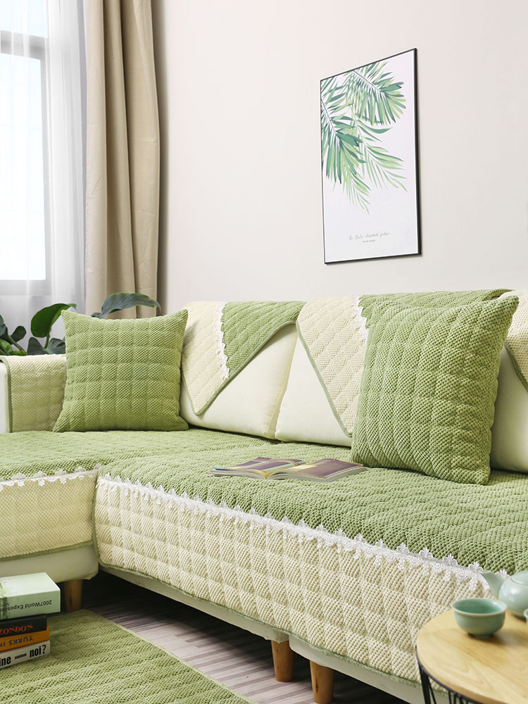 垫子毛绒巾四季通用纯色布艺防滑定制现代简约沙发沙发垫组合沙发