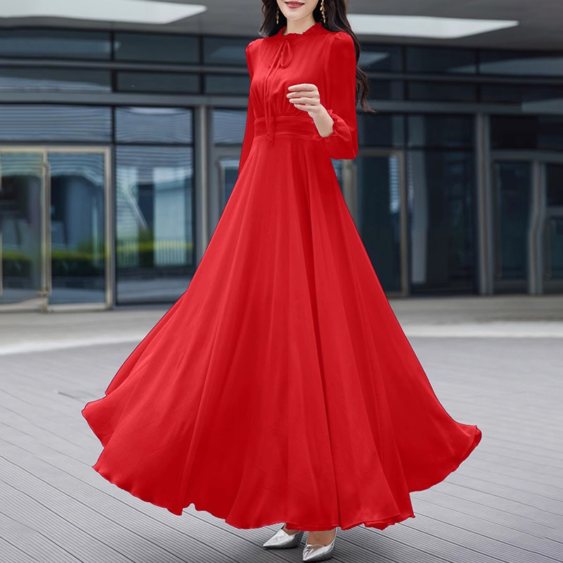 超仙时尚沙滩旅游度假真丝连衣裙