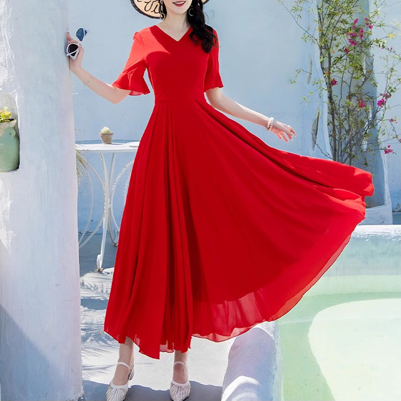 时尚气质真丝桑蚕丝连衣裙