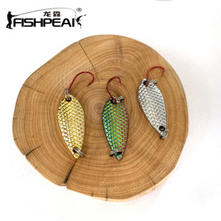 FISHPEAK路亚马口亮片龙鳞鱼鳞微物亮片勺型红单钩假饵1.5-5克淡