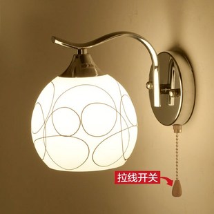 D拉线带拉绳过道现代简约床头灯壁灯 卧室楼梯灯具灯饰客厅开关