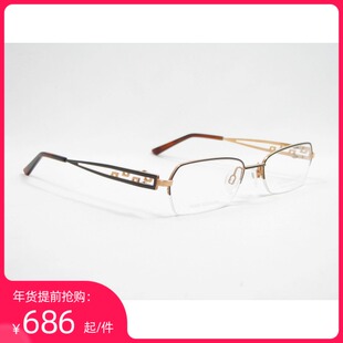 夏蒙纯钛眼镜架CH10855 咖啡色镜框 眼镜框 半框 钛架1