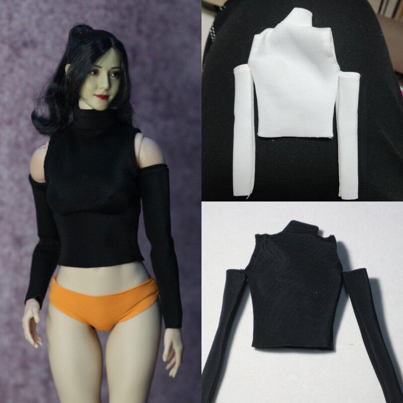 DMTOYS1比6兵人衣服女削肩T恤图片