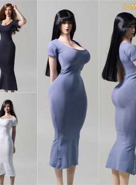 现货 DMTOYS 1/6兵人女衣服紧身包臀鱼尾裙 可动包胶人偶模型娃衣