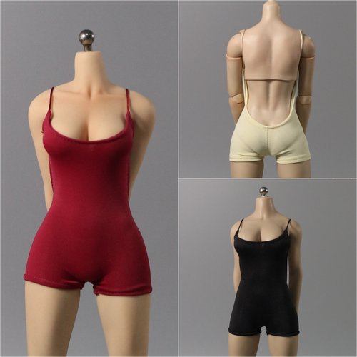 现货 DMTOYS 1/6兵人女衣服吊带泳衣连体裤 可动包胶人偶模型娃衣