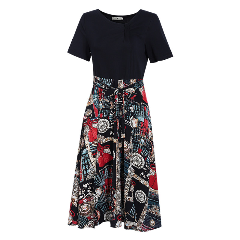 伊自尚大码女装2020年新款夏装气质洋气雪纺裙子胖妹妹显瘦连衣裙