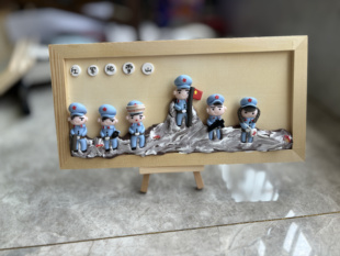 红军翻雪山粘土作品长征半成品材料包成品也有