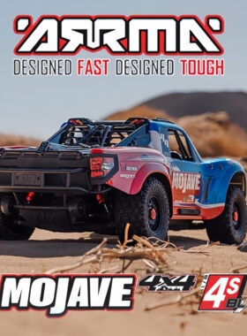 ARRMA 1:8莫哈维MOJAVE 4S BLX沙漠越野短卡模型电动RC高速遥控车