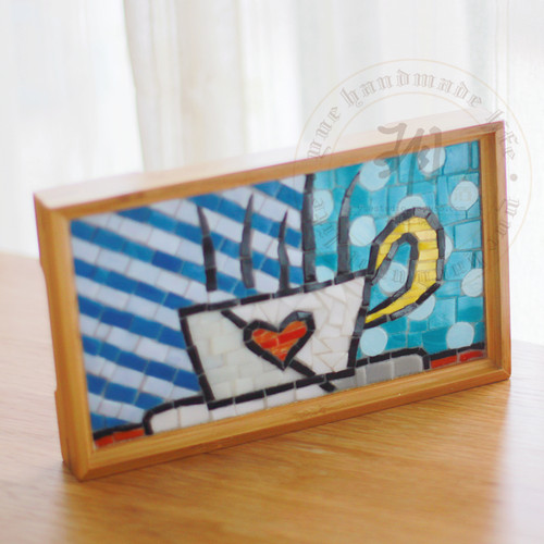 玥森活の咖啡杯|Romero britto马赛克托盘 手工小茶盘 抽象涂鸦风