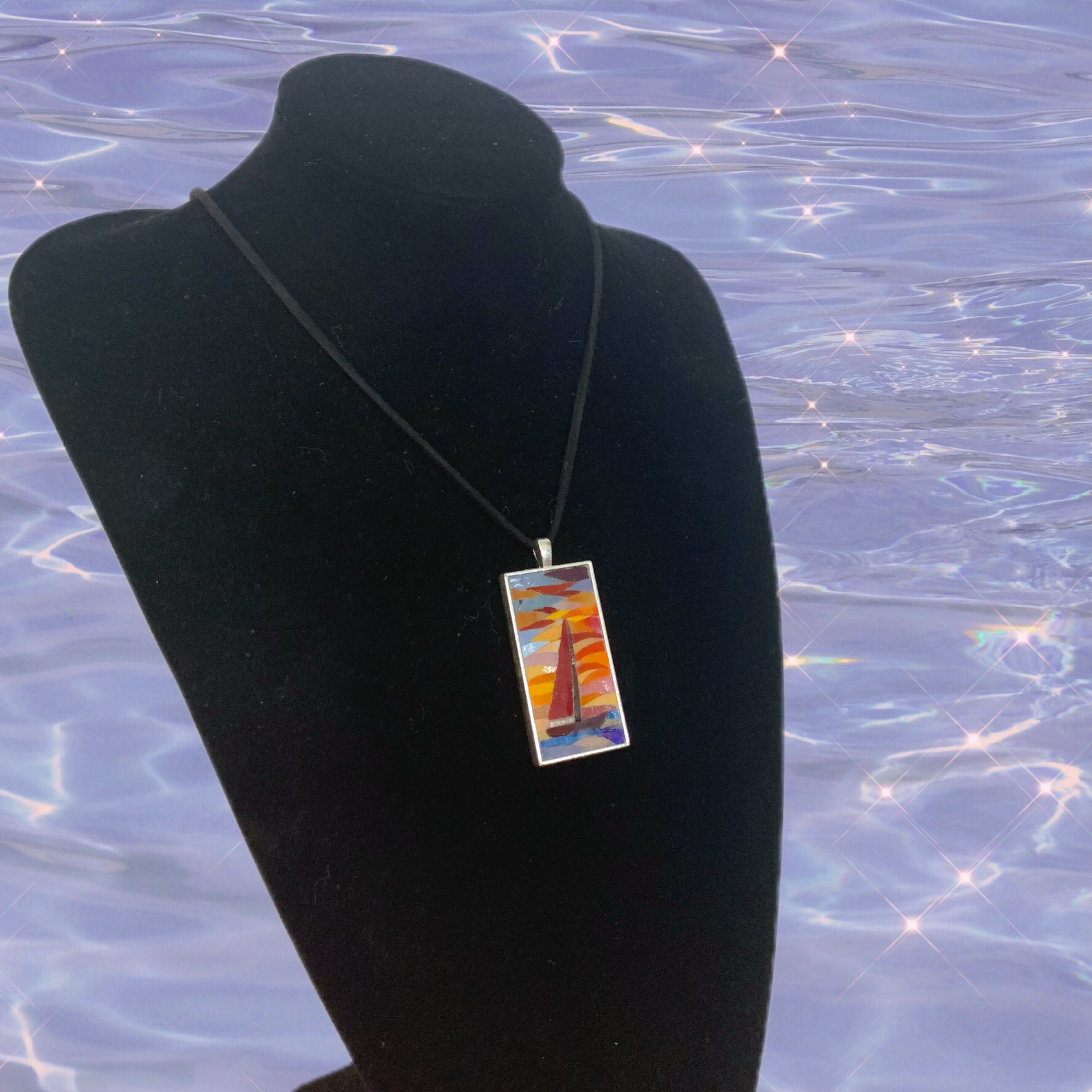 玥森活｜一帆风顺乘风破浪帆船 项链吊坠配饰车挂 原创微镶马赛克