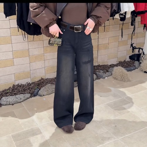 ZM588127-8复合绒加厚牛仔裤女