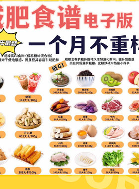 减肥食谱一日三餐减脂餐瘦身计划科学方案健康指导配餐